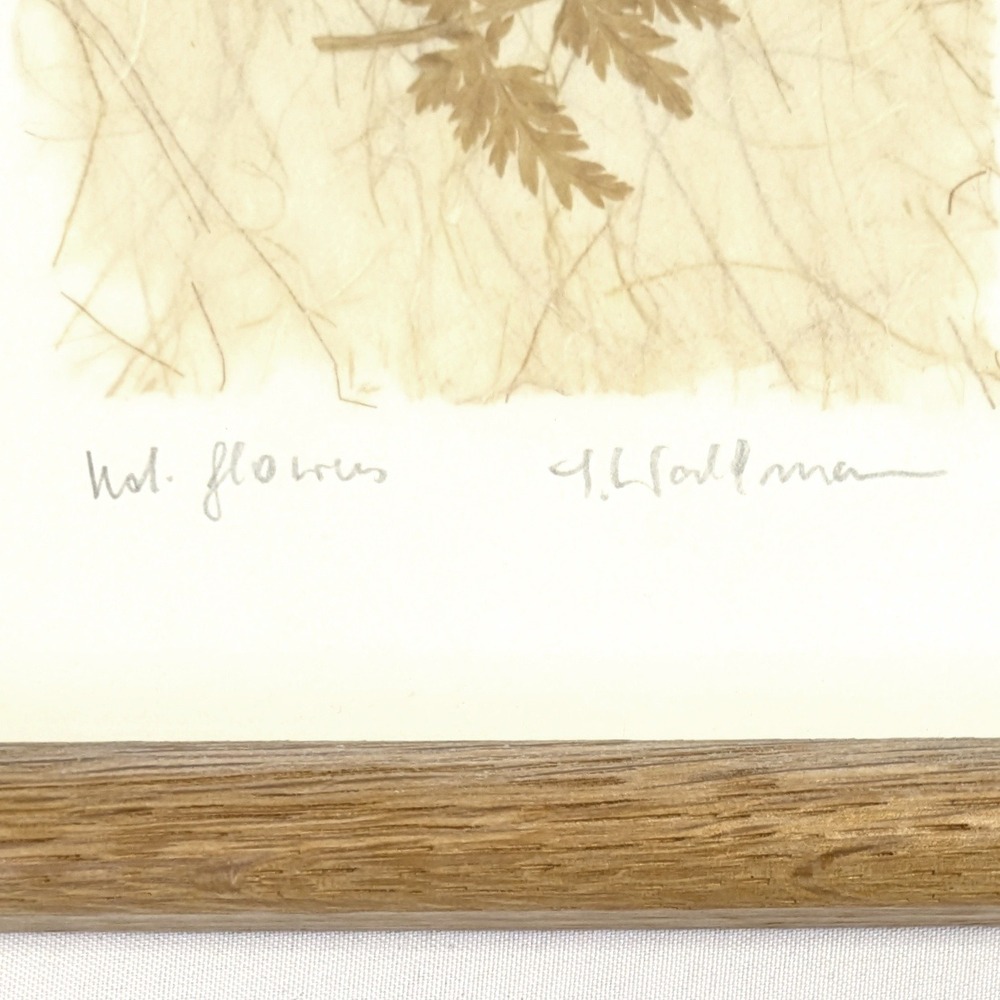 Framed Pressed Wildflower Art Signed Flowers 3D Oak Intercontinental Art 12"x7" - Picture 2 of 6